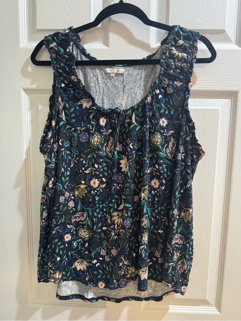 Maurices Women's Navy Floral Sleeveless Tank Top 1X